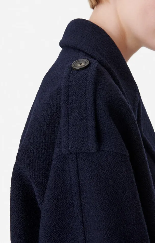Vanessa Bruno Coats and Jackets Women Beran Peacoat Bleu Marine Vanessa Bruno Coats and Jackets Women Beran Peacoat Bleu Marine