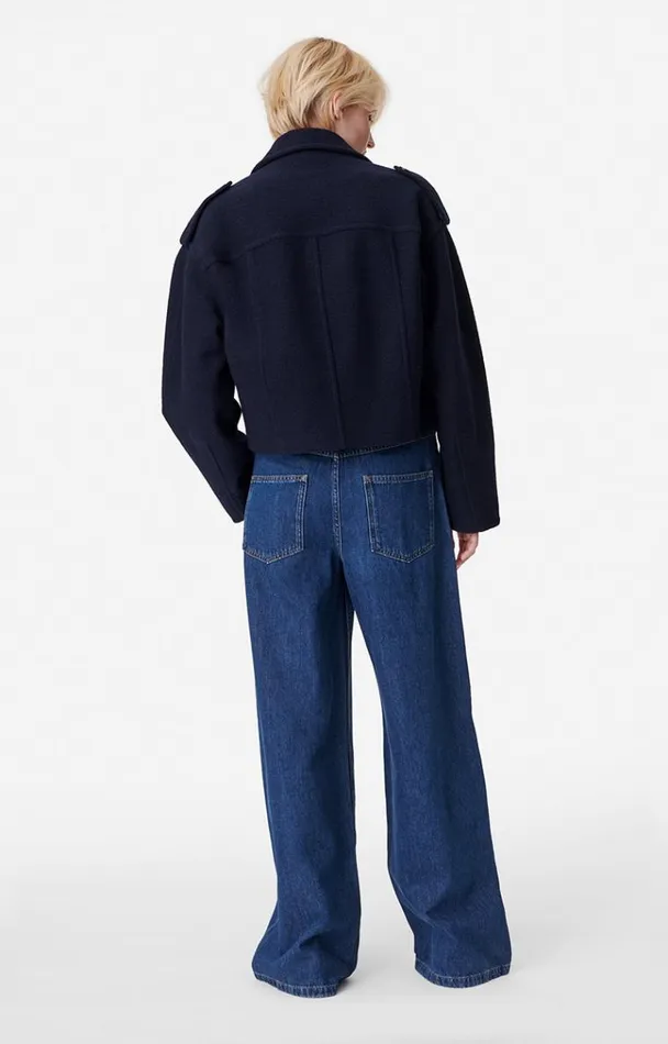 Vanessa Bruno Coats and Jackets Women Beran Peacoat Bleu Marine Vanessa Bruno Coats and Jackets Women Beran Peacoat Bleu Marine