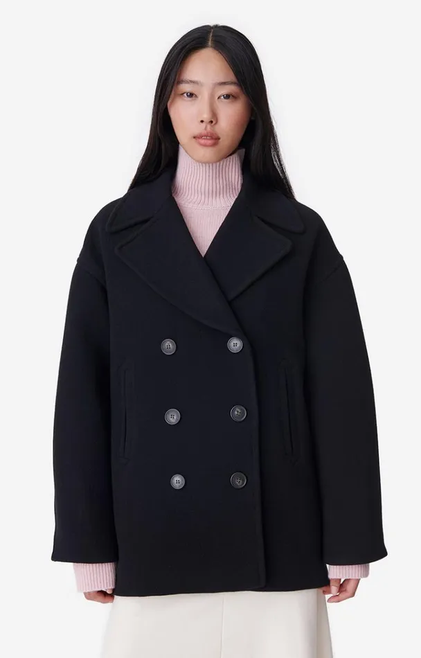 Vanessa Bruno Coats and Jackets Women Berlin Coat Noir Vanessa Bruno Coats and Jackets Women Berlin Coat Noir
