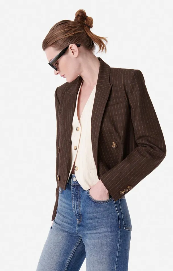 Vanessa Bruno Coats and Jackets Women Blaise Jacket Cacao Vanessa Bruno Coats and Jackets Women Blaise Jacket Cacao