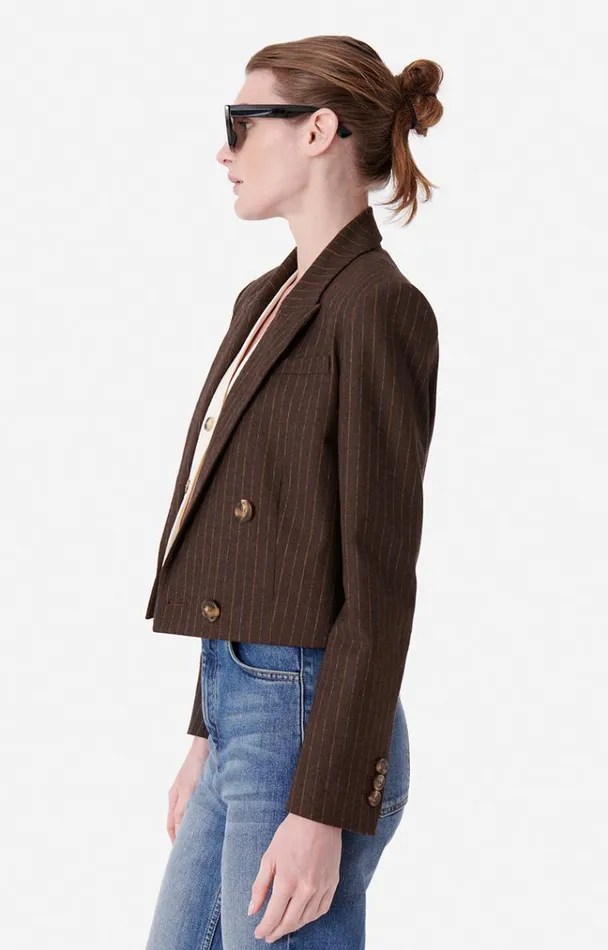 Vanessa Bruno Coats and Jackets Women Blaise Jacket Cacao Vanessa Bruno Coats and Jackets Women Blaise Jacket Cacao