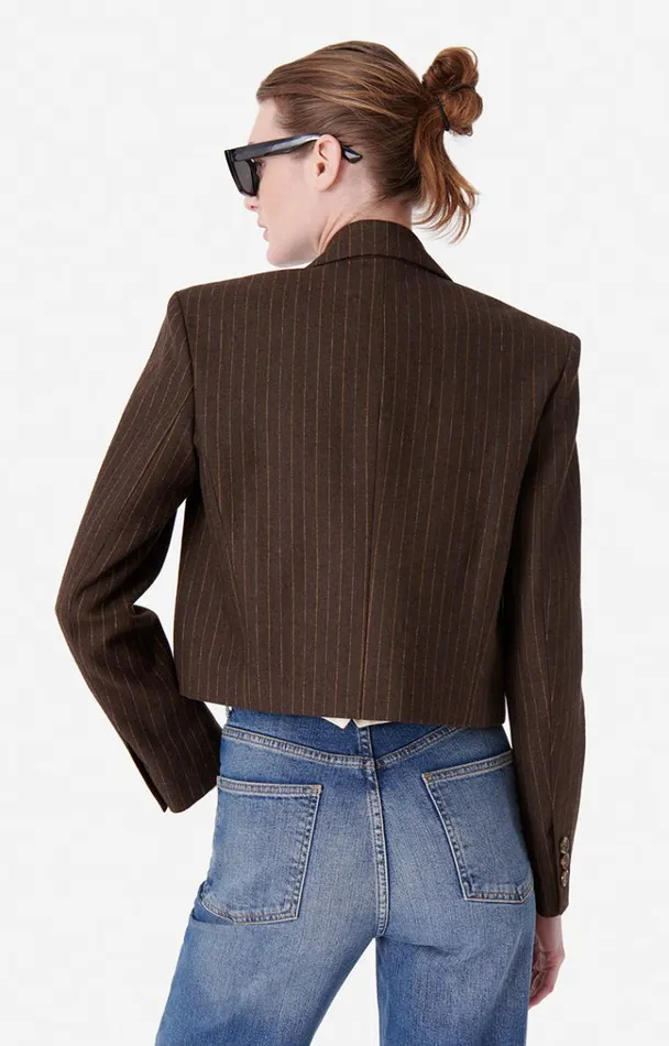 Vanessa Bruno Coats and Jackets Women Blaise Jacket Cacao Vanessa Bruno Coats and Jackets Women Blaise Jacket Cacao