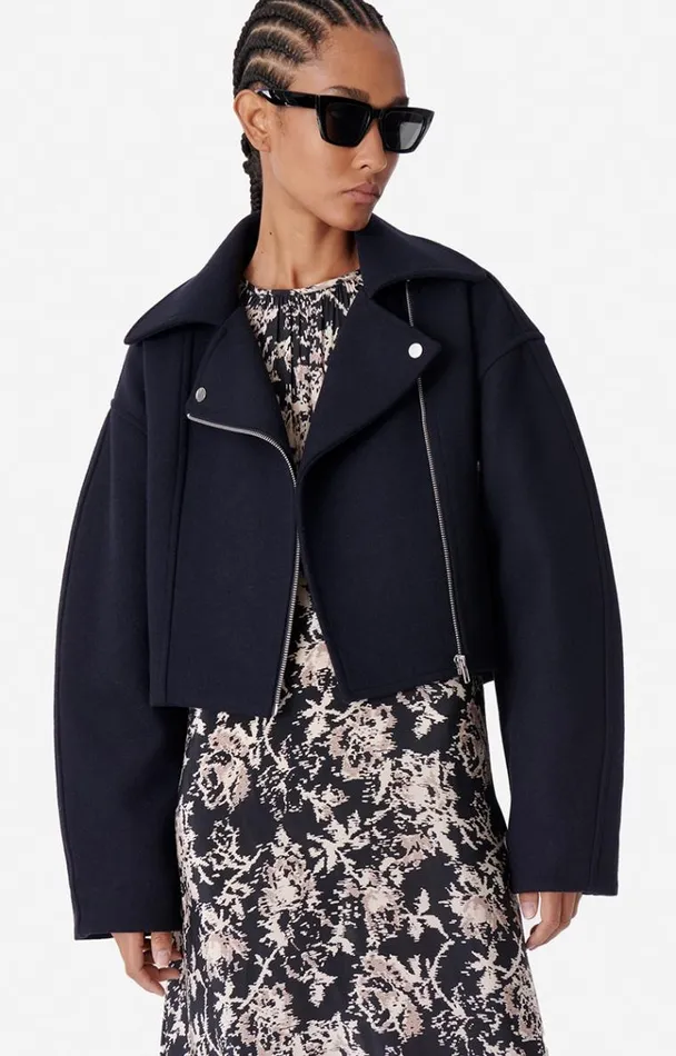 Vanessa Bruno Coats and Jackets Women Bless Jacket Bleu Marine Vanessa Bruno Coats and Jackets Women Bless Jacket Bleu Marine