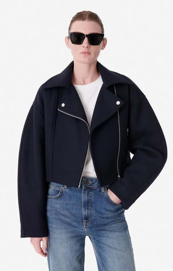 Vanessa Bruno Coats and Jackets Women Bless Jacket Bleu Marine Vanessa Bruno Coats and Jackets Women Bless Jacket Bleu Marine