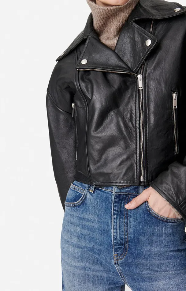Vanessa Bruno Coats and Jackets Women Bless Perfecto Jacket Noir Vanessa Bruno Coats and Jackets Women Bless Perfecto Jacket Noir