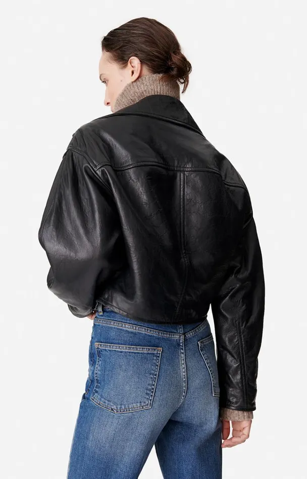 Vanessa Bruno Coats and Jackets Women Bless Perfecto Jacket Noir Vanessa Bruno Coats and Jackets Women Bless Perfecto Jacket Noir