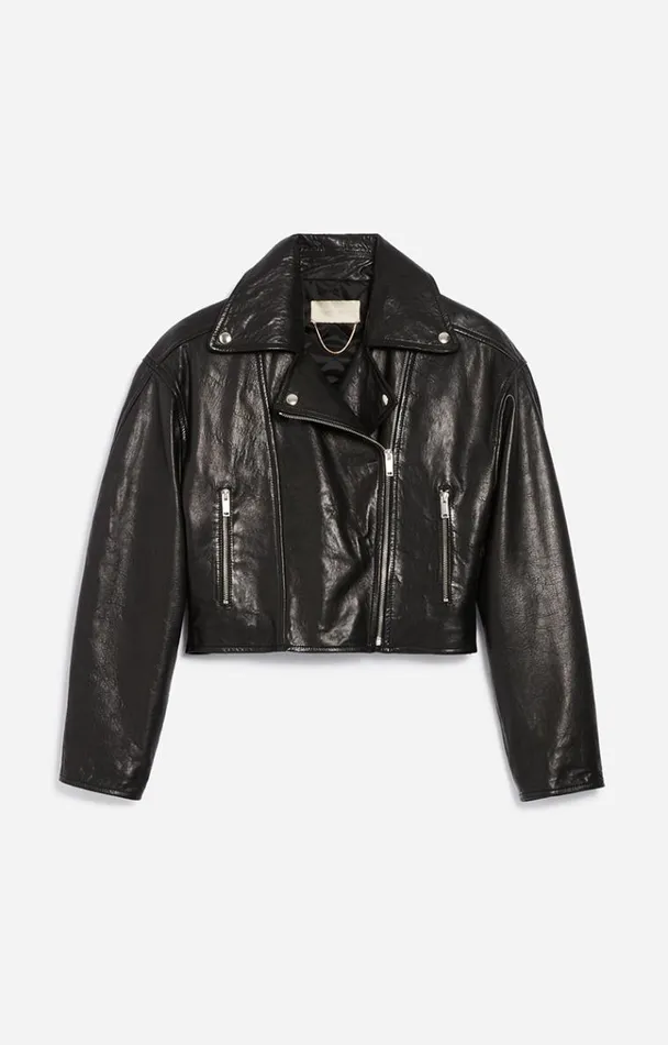 Vanessa Bruno Coats and Jackets Women Bless Perfecto Jacket Noir Vanessa Bruno Coats and Jackets Women Bless Perfecto Jacket Noir