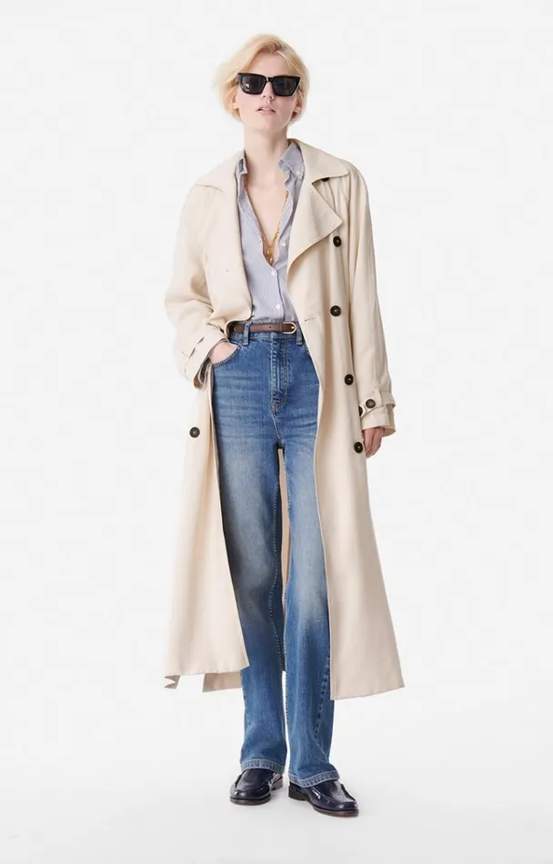 Vanessa Bruno Coats and Jackets Women Carl Trench Coat Ivoire Vanessa Bruno Coats and Jackets Women Carl Trench Coat Ivoire