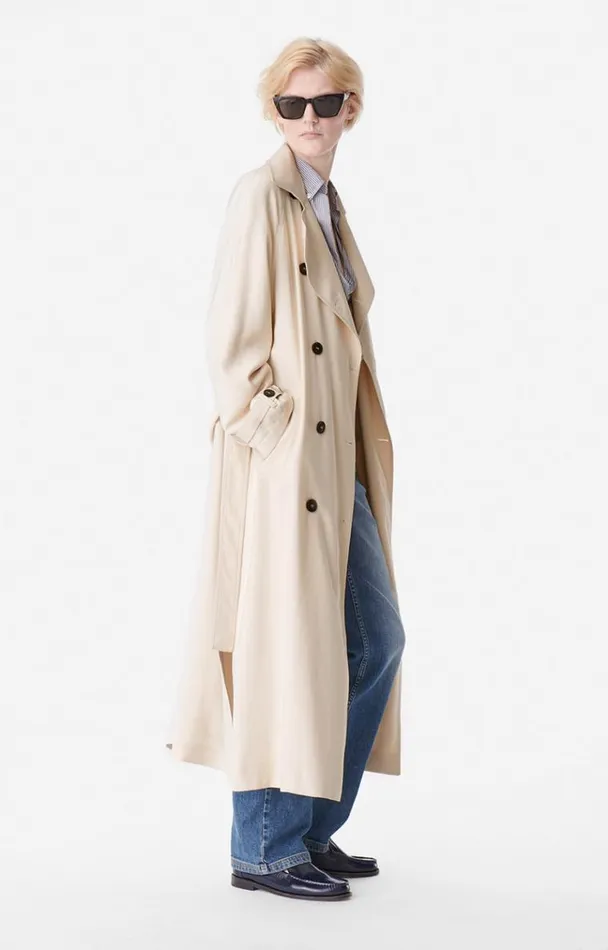 Vanessa Bruno Coats and Jackets Women Carl Trench Coat Ivoire Vanessa Bruno Coats and Jackets Women Carl Trench Coat Ivoire
