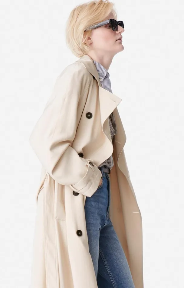 Vanessa Bruno Coats and Jackets Women Carl Trench Coat Ivoire Vanessa Bruno Coats and Jackets Women Carl Trench Coat Ivoire