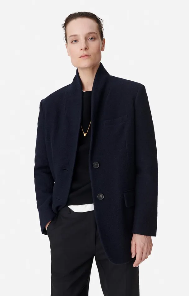 Vanessa Bruno Coats and Jackets Women Jovanka Jacket Bleu Marine