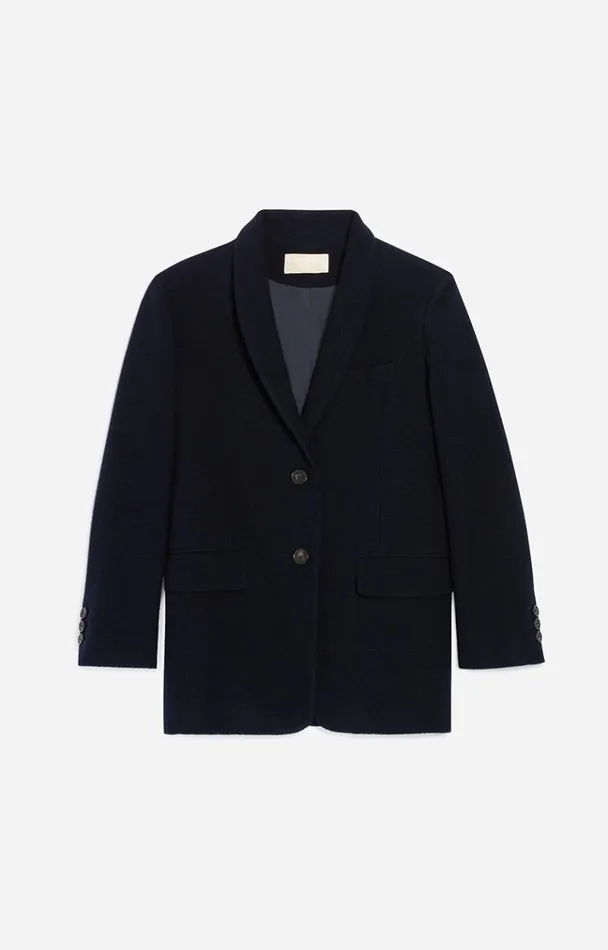 Vanessa Bruno Coats and Jackets Women Jovanka Jacket Bleu Marine Vanessa Bruno Coats and Jackets Women Jovanka Jacket Bleu Marine