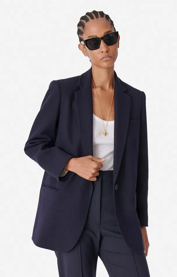 Vanessa Bruno Coats and Jackets Women Tilia Jacket Navy Vanessa Bruno Coats and Jackets Women Tilia Jacket Navy