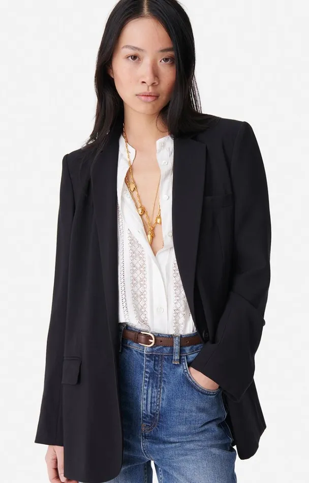 Vanessa Bruno Coats and Jackets Women Tilia Jacket Noir Vanessa Bruno Coats and Jackets Women Tilia Jacket Noir