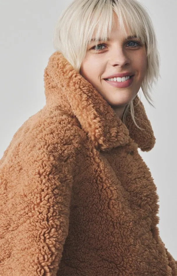 Vanessa Bruno Coats and Jackets Women Valrine Coat Biscuit Vanessa Bruno Coats and Jackets Women Valrine Coat Biscuit