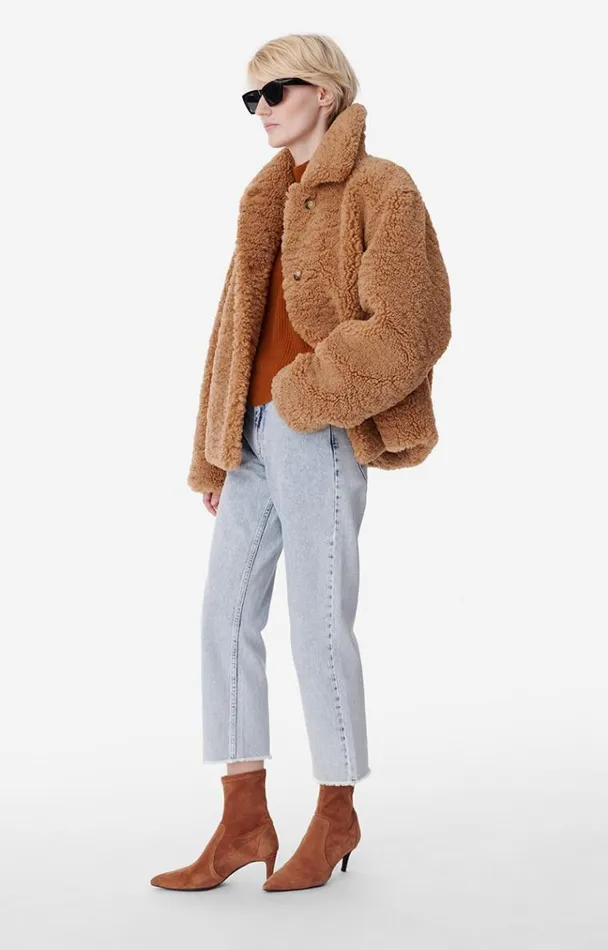 Vanessa Bruno Coats and Jackets Women Valrine Coat Biscuit Vanessa Bruno Coats and Jackets Women Valrine Coat Biscuit