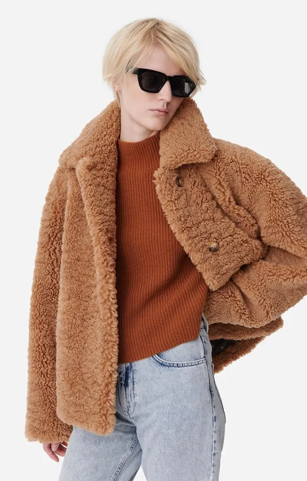 Vanessa Bruno Coats and Jackets Women Valrine Coat Biscuit Vanessa Bruno Coats and Jackets Women Valrine Coat Biscuit