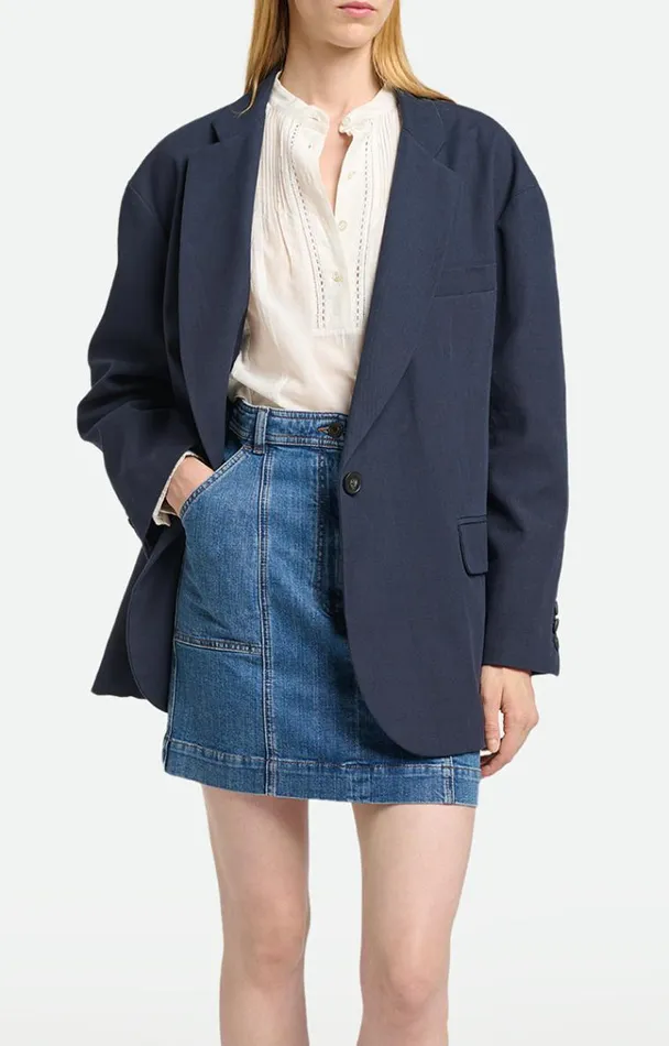 Vanessa Bruno Coats and Jackets Women Virginia Blazer Bleu Marine
