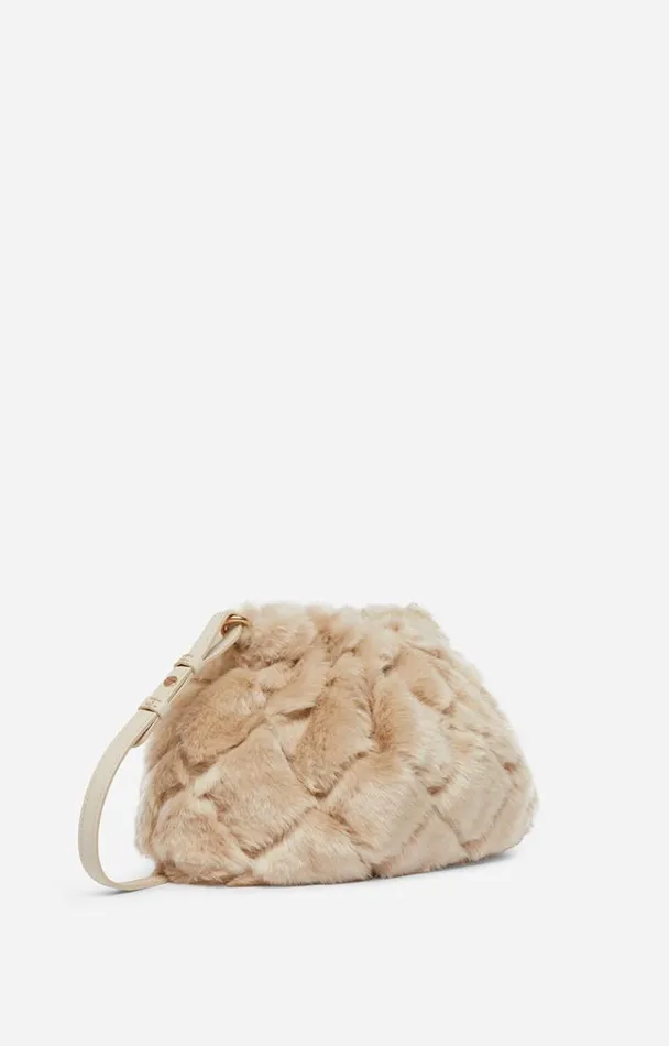 Vanessa Bruno Crossbody Bags Women Faux Fur Nano Moon Pouch Bag Beige Vanessa Bruno Crossbody Bags Women Faux Fur Nano Moon Pouch Bag Beige