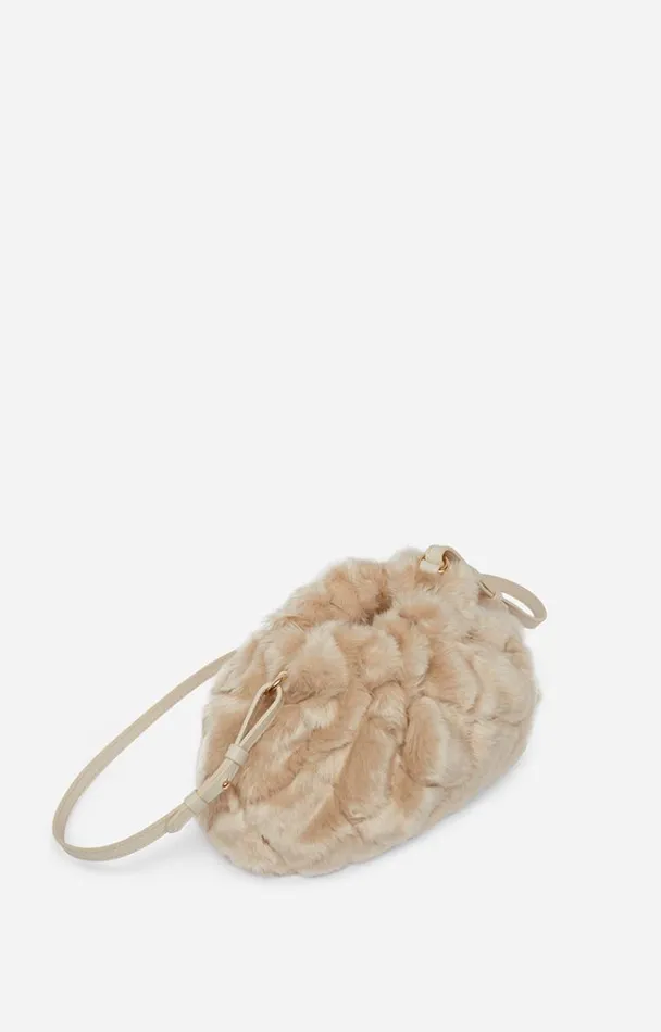 Vanessa Bruno Crossbody Bags Women Faux Fur Nano Moon Pouch Bag Beige Vanessa Bruno Crossbody Bags Women Faux Fur Nano Moon Pouch Bag Beige
