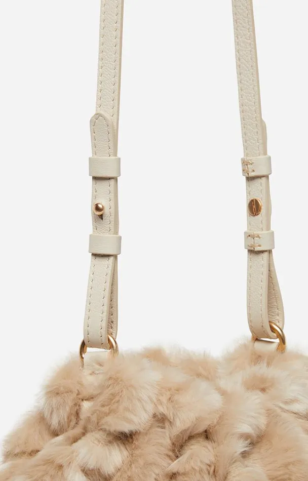 Vanessa Bruno Crossbody Bags Women Faux Fur Nano Moon Pouch Bag Beige Vanessa Bruno Crossbody Bags Women Faux Fur Nano Moon Pouch Bag Beige