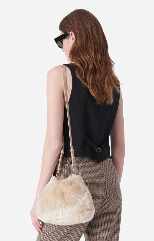 Vanessa Bruno Crossbody Bags Women Faux Fur Nano Moon Pouch Bag Beige Vanessa Bruno Crossbody Bags Women Faux Fur Nano Moon Pouch Bag Beige
