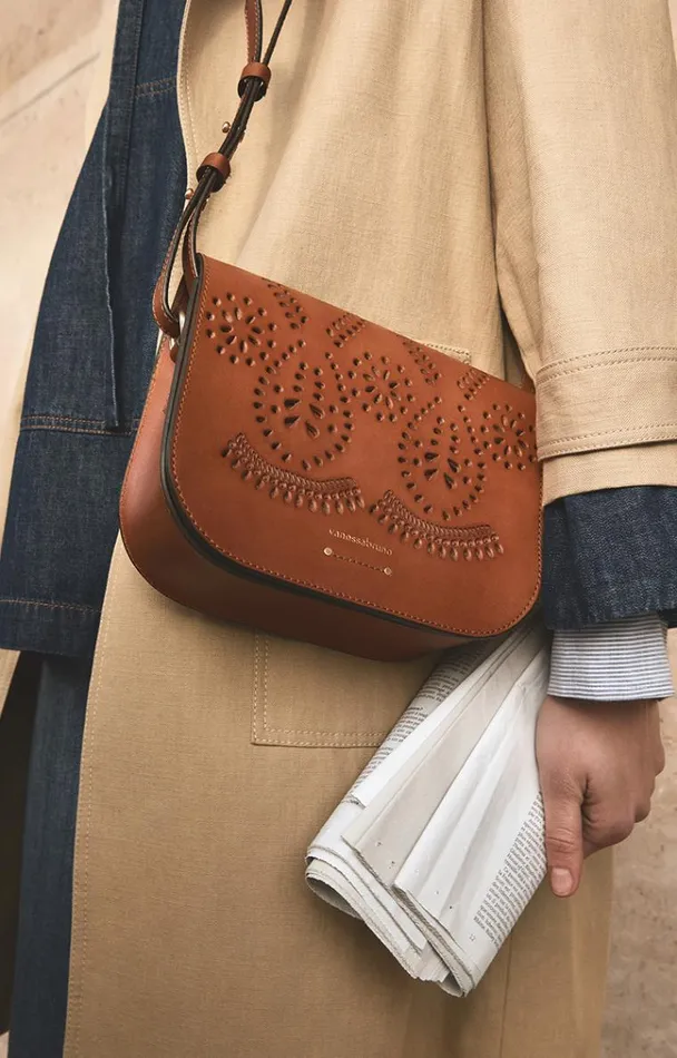 Vanessa Bruno Crossbody Bags Women Holly Messenger Bag Cognac