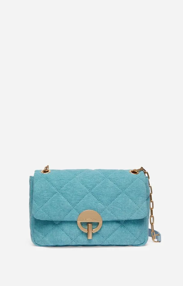 Vanessa Bruno Crossbody Bags Women Linen Moon Bag Azur