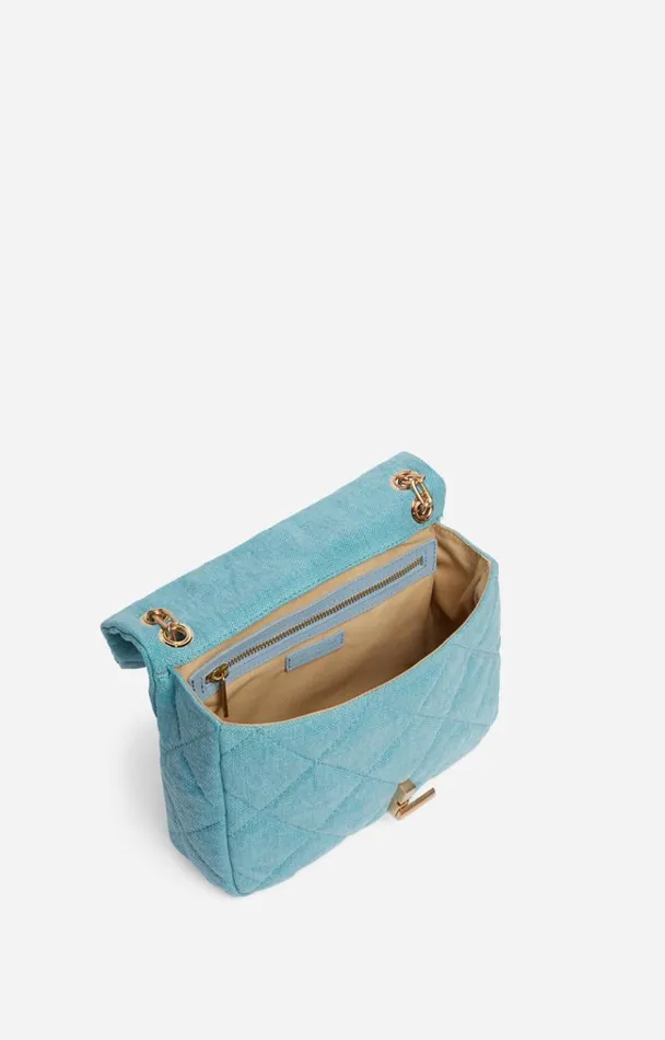 Vanessa Bruno Crossbody Bags Women Linen Moon Bag Azur Vanessa Bruno Crossbody Bags Women Linen Moon Bag Azur