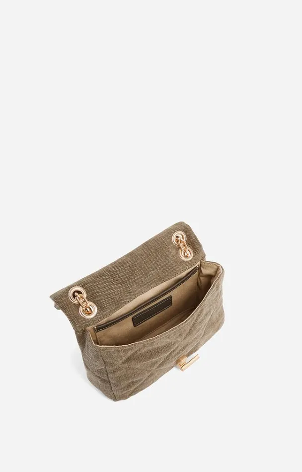 Vanessa Bruno Crossbody Bags Women Linen Nano Moon Bag Kaki