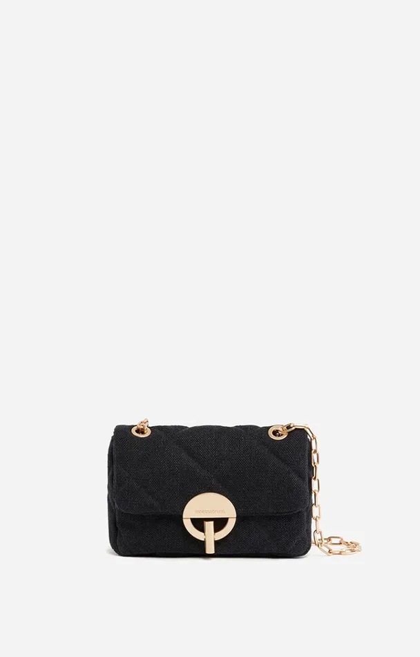 Vanessa Bruno Crossbody Bags Women Linen Nano Moon Bag Noir
