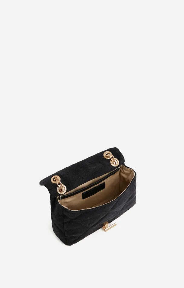 Vanessa Bruno Crossbody Bags Women Linen Nano Moon Bag Noir