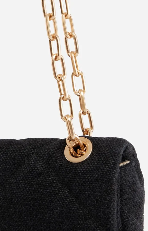Vanessa Bruno Crossbody Bags Women Linen Nano Moon Bag Noir