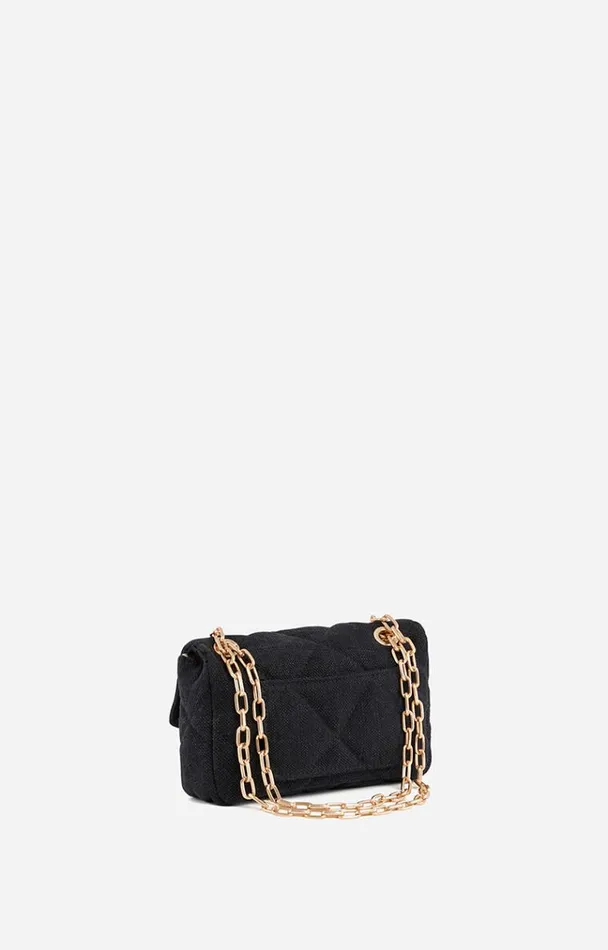 Vanessa Bruno Crossbody Bags Women Linen Nano Moon Bag Noir