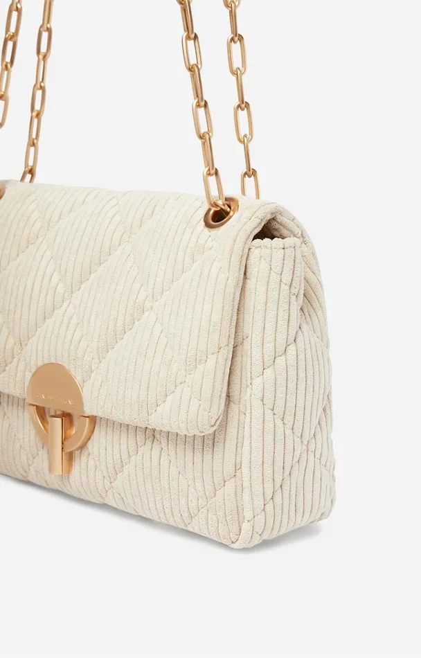 Vanessa Bruno Crossbody Bags Women Moon Bag In Corduroy Cru00e8me Vanessa Bruno Crossbody Bags Women Moon Bag In Corduroy Cru00e8me