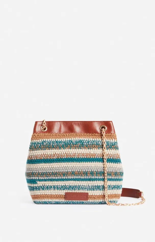 Vanessa Bruno Crossbody Bags Women Moon Hobo Bag In Wool Multicoturquoise