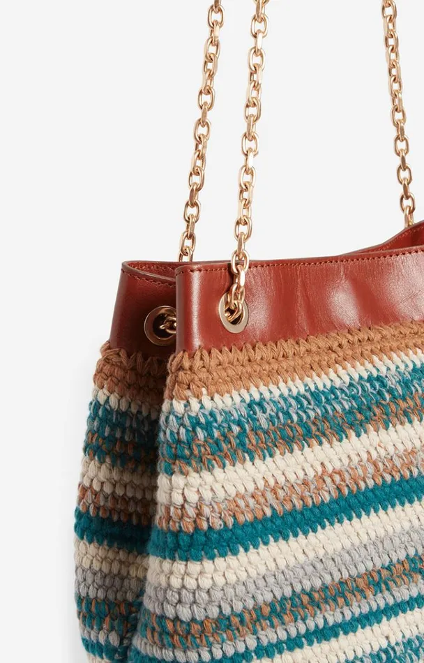 Vanessa Bruno Crossbody Bags Women Moon Hobo Bag In Wool Multicoturquoise Vanessa Bruno Crossbody Bags Women Moon Hobo Bag In Wool Multicoturquoise