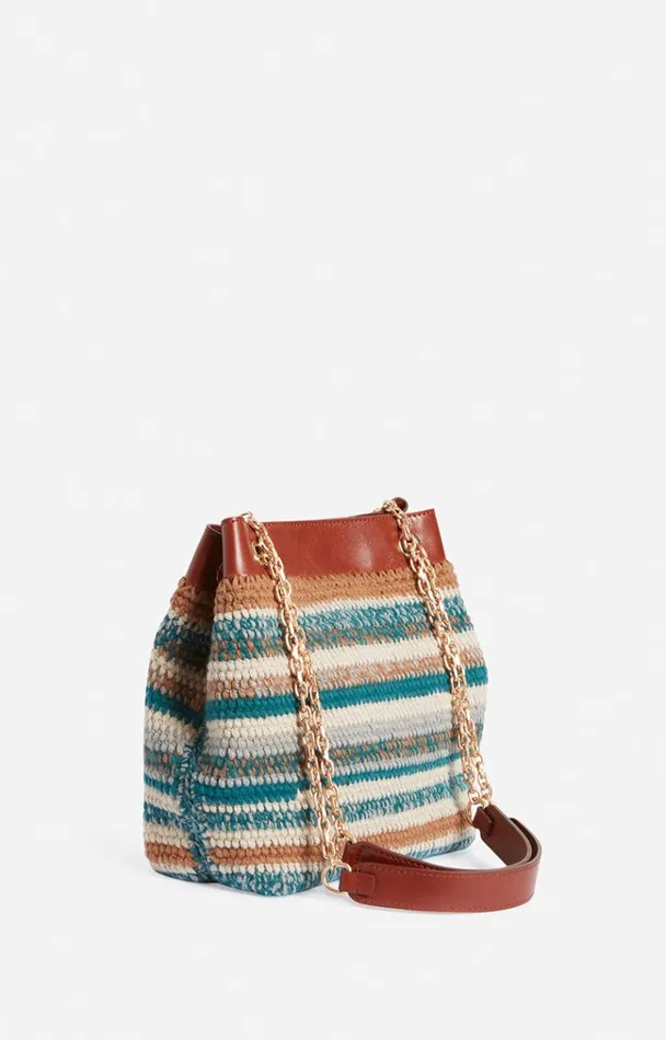 Vanessa Bruno Crossbody Bags Women Moon Hobo Bag In Wool Multicoturquoise Vanessa Bruno Crossbody Bags Women Moon Hobo Bag In Wool Multicoturquoise