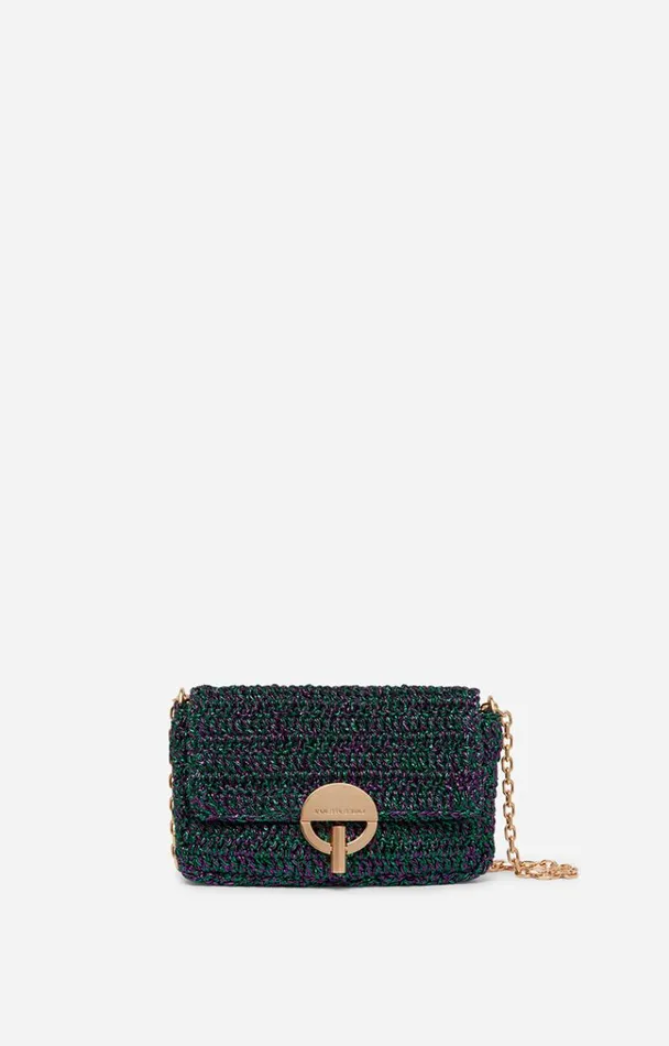 Vanessa Bruno Crossbody Bags Women Nano Moon Bag In Lurex Violet Vert