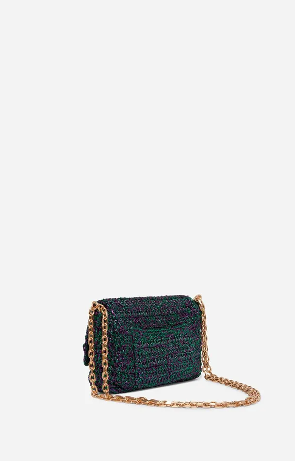 Vanessa Bruno Crossbody Bags Women Nano Moon Bag In Lurex Violet Vert Vanessa Bruno Crossbody Bags Women Nano Moon Bag In Lurex Violet Vert