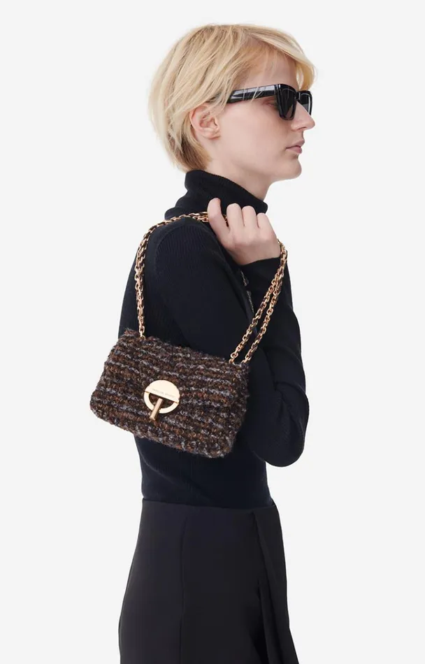 Vanessa Bruno Crossbody Bags Women Nano Moon Bag In Tweed Multicolore Vanessa Bruno Crossbody Bags Women Nano Moon Bag In Tweed Multicolore