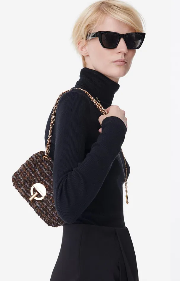 Vanessa Bruno Crossbody Bags Women Nano Moon Bag In Tweed Multicolore Vanessa Bruno Crossbody Bags Women Nano Moon Bag In Tweed Multicolore