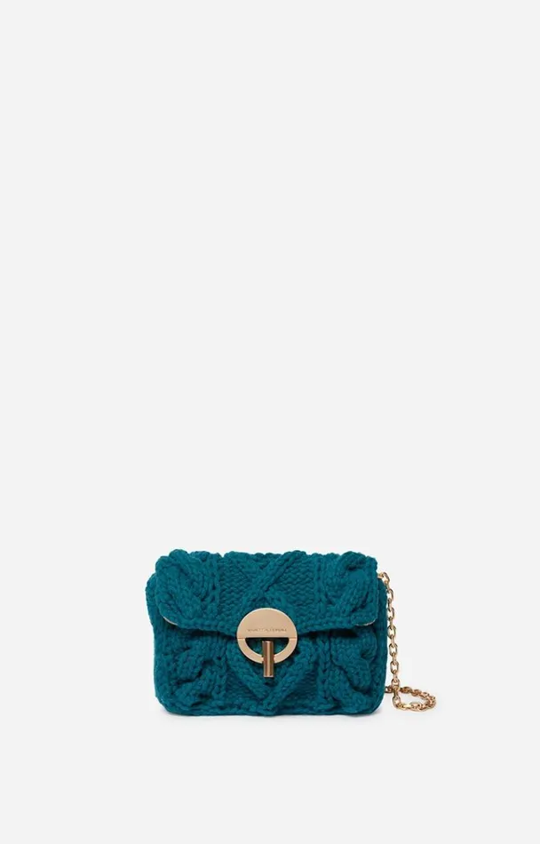 Vanessa Bruno Crossbody Bags Women Nano Moon Bag In Wool Bleu Canard