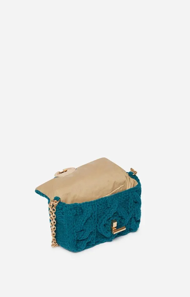 Vanessa Bruno Crossbody Bags Women Nano Moon Bag In Wool Bleu Canard Vanessa Bruno Crossbody Bags Women Nano Moon Bag In Wool Bleu Canard