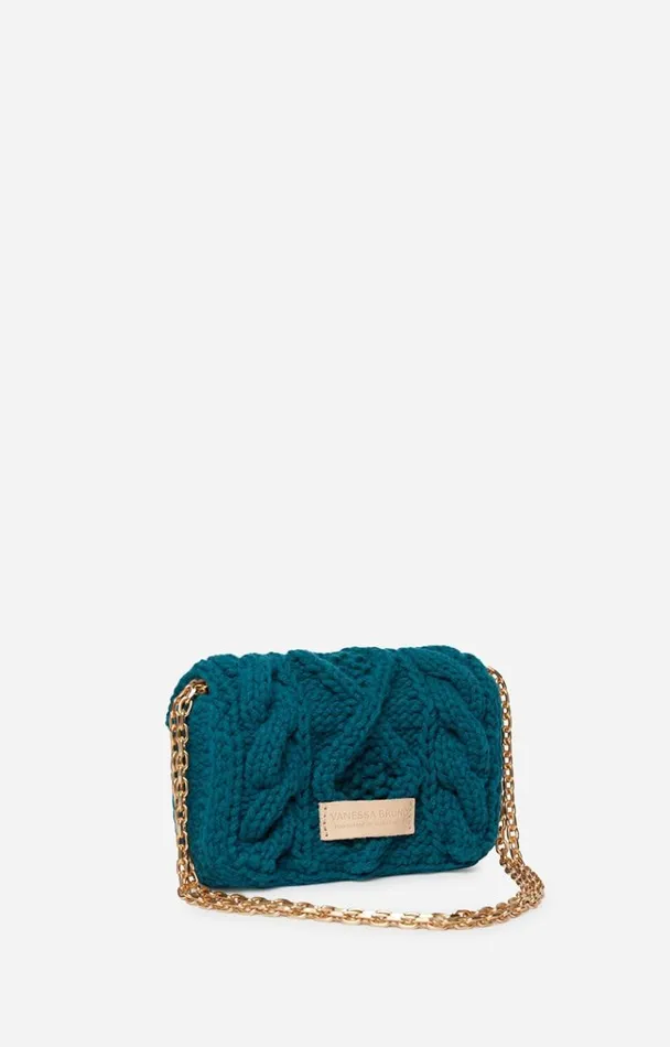 Vanessa Bruno Crossbody Bags Women Nano Moon Bag In Wool Bleu Canard Vanessa Bruno Crossbody Bags Women Nano Moon Bag In Wool Bleu Canard
