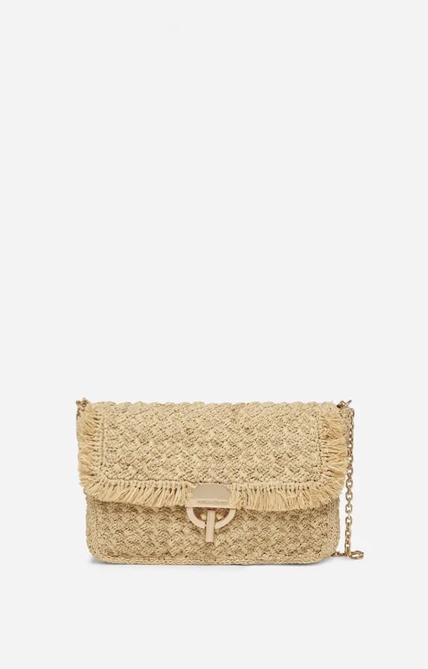 Vanessa Bruno Crossbody Bags Women Raffia Moon Bag Naturel