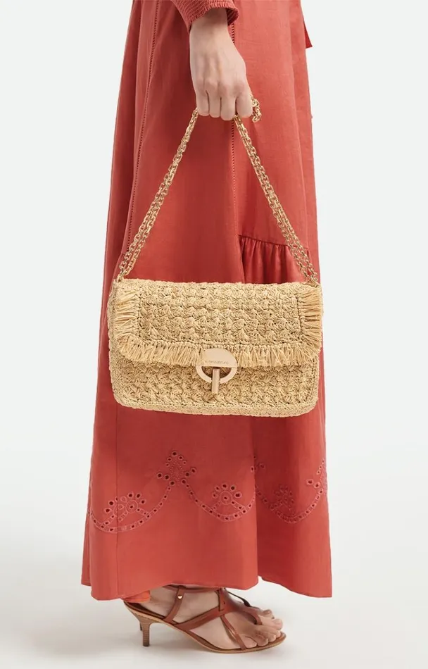 Vanessa Bruno Crossbody Bags Women Raffia Moon Bag Naturel Vanessa Bruno Crossbody Bags Women Raffia Moon Bag Naturel