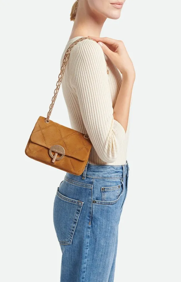 Vanessa Bruno Crossbody Bags Women Suede Nano Moon Bag Noisette Vanessa Bruno Crossbody Bags Women Suede Nano Moon Bag Noisette