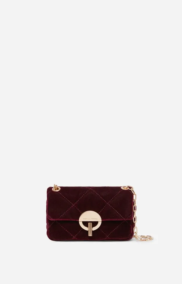 Vanessa Bruno Crossbody Bags Women Velvet Nano Moon Bag Aubergine