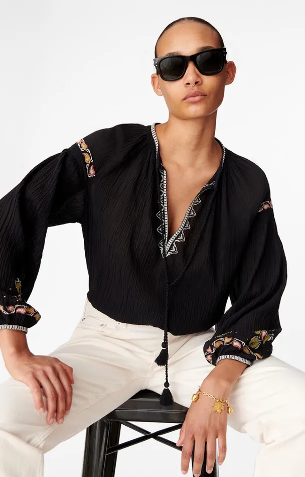 Vanessa Bruno Shirts and Tops Women Bambi Blouse Noir Vanessa Bruno Shirts and Tops Women Bambi Blouse Noir
